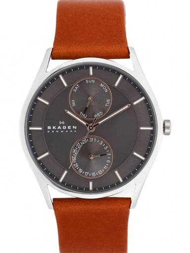 Skagen Holst Brown Leather Multifunction Watch - Kamal Watch Company
