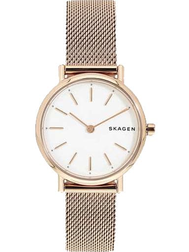 Skagen Signatur Slim Rose Gold-Tone Steel-Mesh Watch - Kamal Watch Company