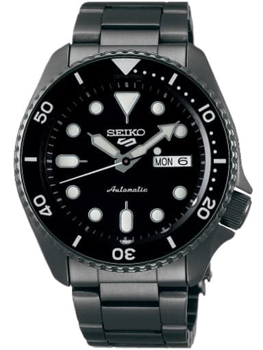 Seiko Automatic Black Dial Back Metal Strap Men'S Watch Srpd65K1