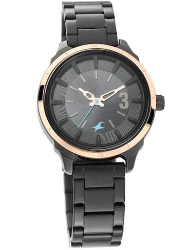 Fastrack All Nighters Black Dial Stainless Steel Strap Women Watch