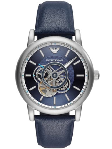 Emporio Armani Luigi Blue Dial Leather Automatic Men'S Watch