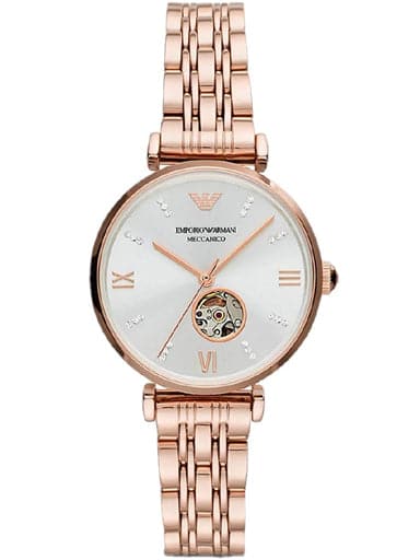 Emporio Armani Gianni T-Bar Automatic Watch With Rose Gold-Tone Stainl