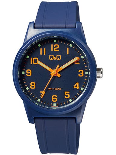 Q&Q Citizen Men's Resin Analogue Blue Dial Watch - Kamal Watch Company