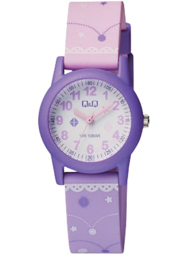 Q&Q Analog White Dial Girl's Watch - Kamal Watch Company