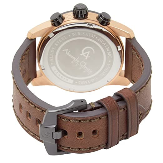 ALEXANDRE CHRISTIE 6562MCLBRBA Chronograph Watch With Tang Buckle - Kamal Watch Company
