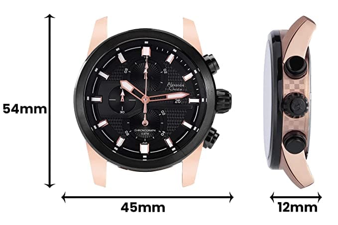ALEXANDRE CHRISTIE 6562MCLBRBA Chronograph Watch With Tang Buckle - Kamal Watch Company