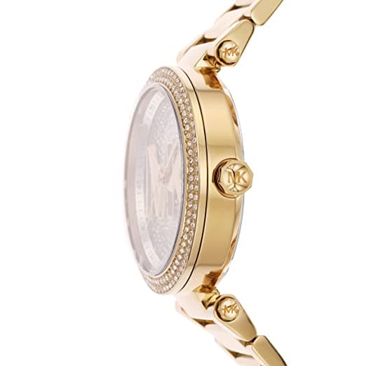 Michael Kors Womens 39 mm Parker Gold Dial Stainless Steel Analog Watch - MK7283I - Kamal Watch Company