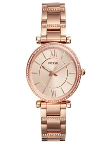Fossil Carlie Rose Gold Ladies Watch - Kamal Watch Company