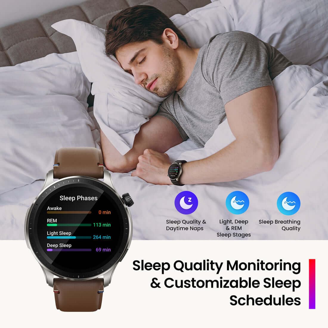 AMAZFIT GTR 4 Vintage Brown Leather - Kamal Watch Company