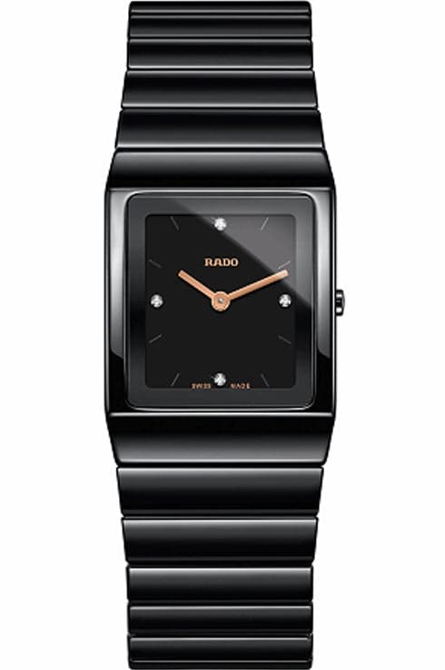 Rado Ceramica Women Quartz Black Dial Watch - Kamal Watch Company