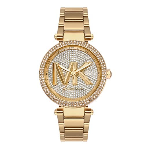 Michael Kors Womens 39 mm Parker Gold Dial Stainless Steel Analog Watch - MK7283I - Kamal Watch Company
