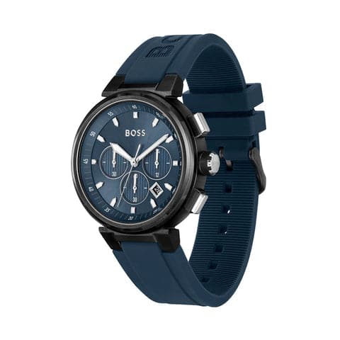 Hugo Boss One MenS Blue Dial Blue Silicone Watch 1513998 - Kamal Watch Company