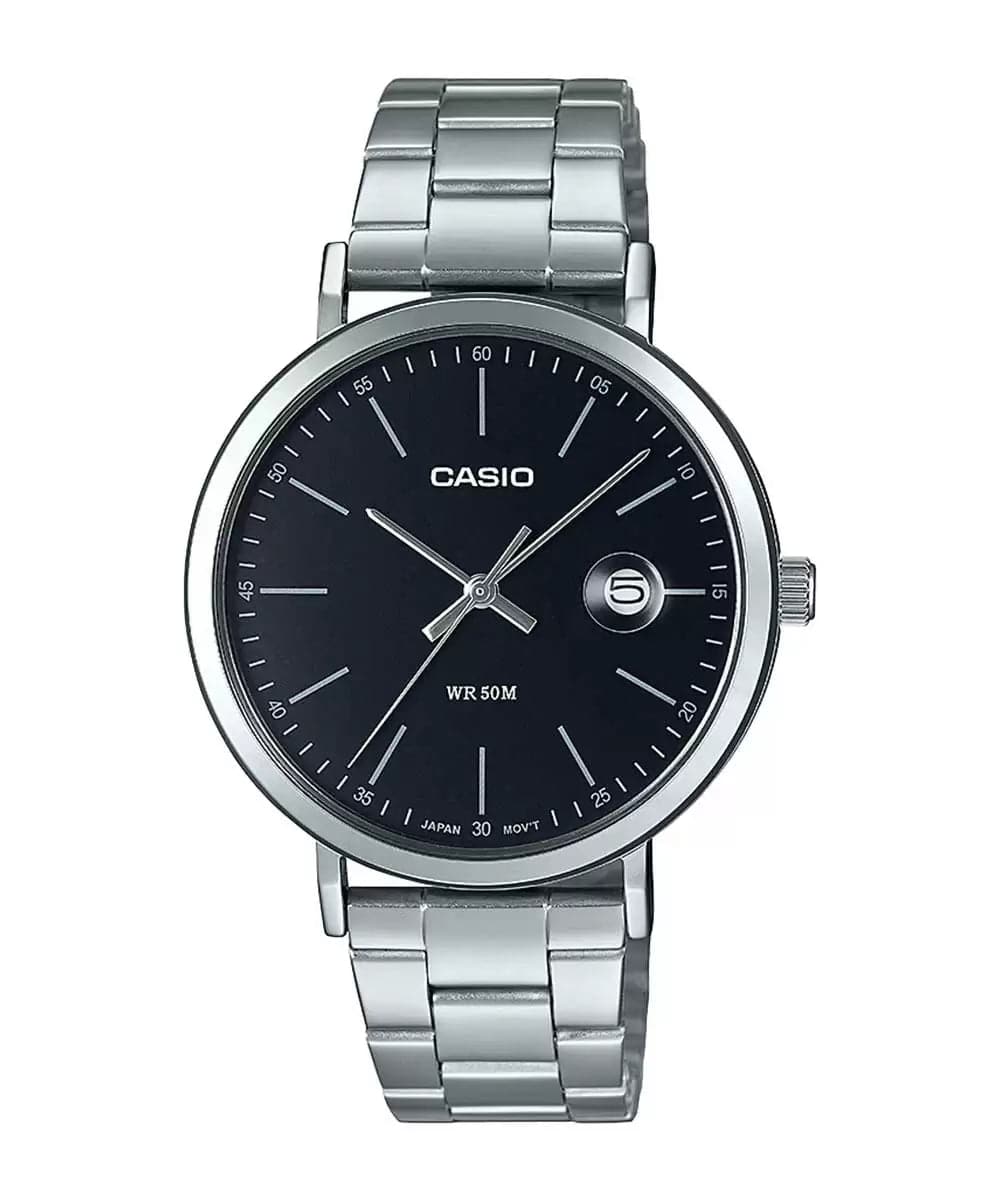Casio enticer black discount dial men's watch