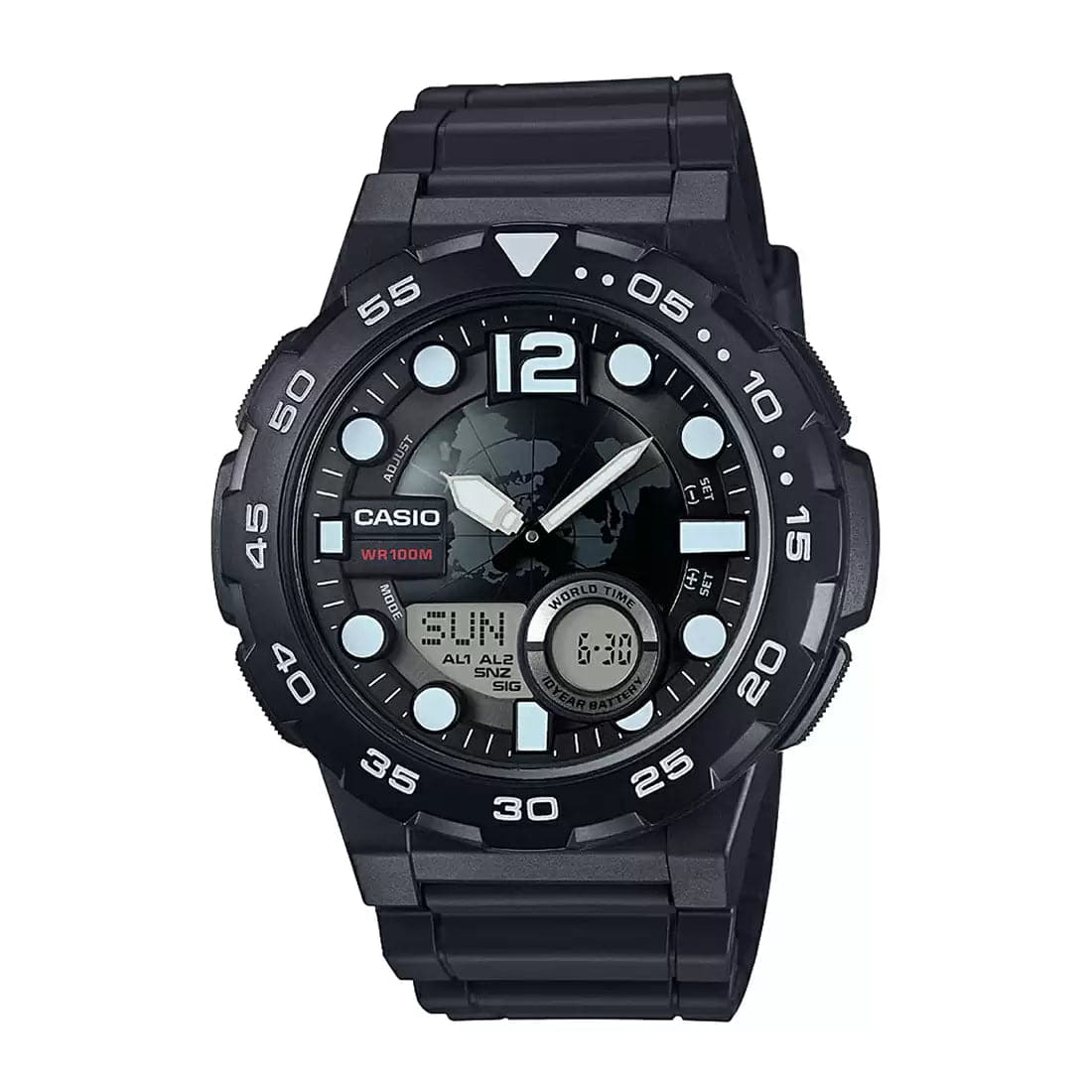 Casio Youth Series AEQ-100W-1AVDF (AD204) Analog-Digital Watch - Kamal Watch Company