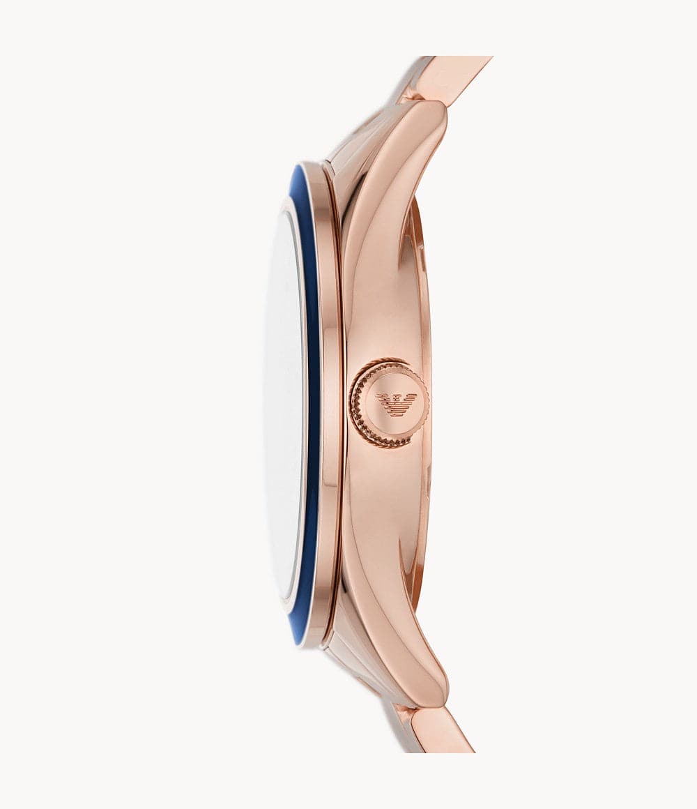 Emporio Armani Three-Hand Date Rose Gold-Tone Stainless Steel Watch AR11449 - Kamal Watch Company