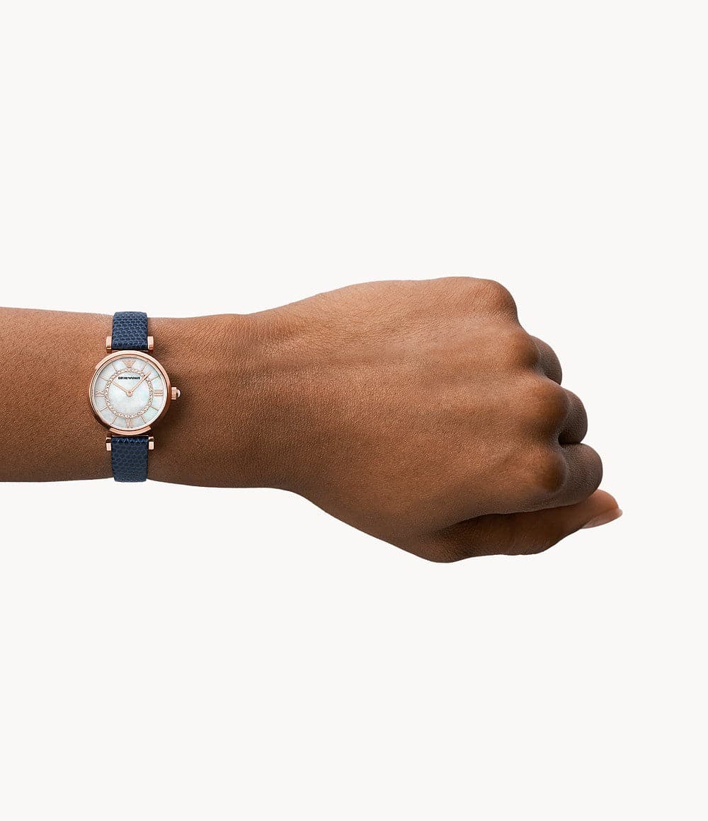 Emporio Armani Two-Hand Blue Leather Watch AR11468 - Kamal Watch Company