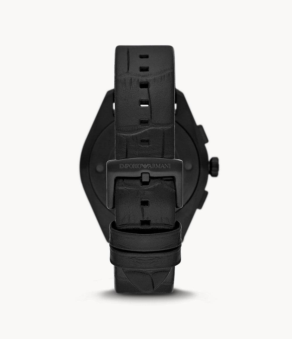 Emporio Armani Chronograph Black Leather Watch AR11483I - Kamal Watch Company