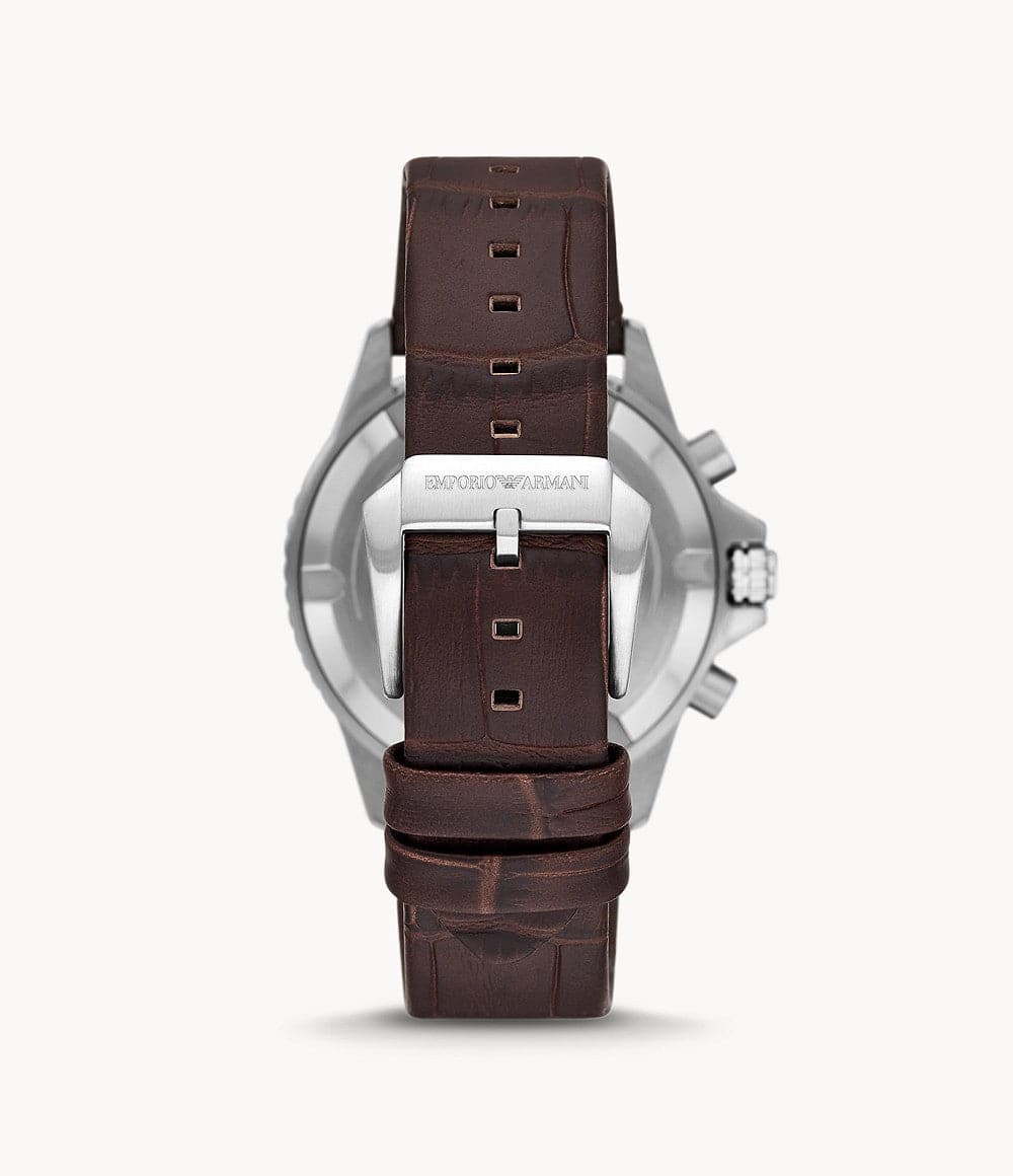 Emporio Armani Chronograph Brown Leather Watch AR11486I - Kamal Watch Company