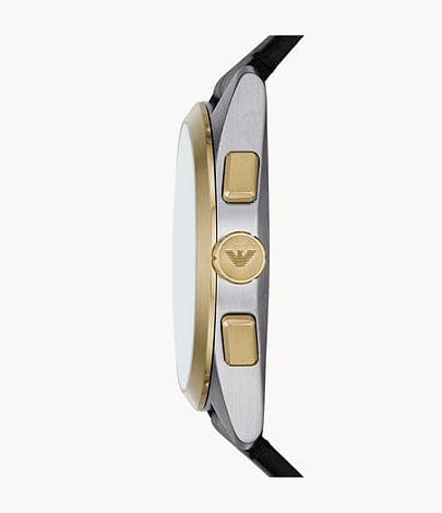 Emporio Armani Chronograph Black Leather Watch AR11498I - Kamal Watch Company