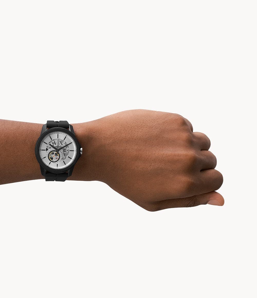 Armani Exchange Automatic White Silicone Watch AX1726 - Kamal Watch Company