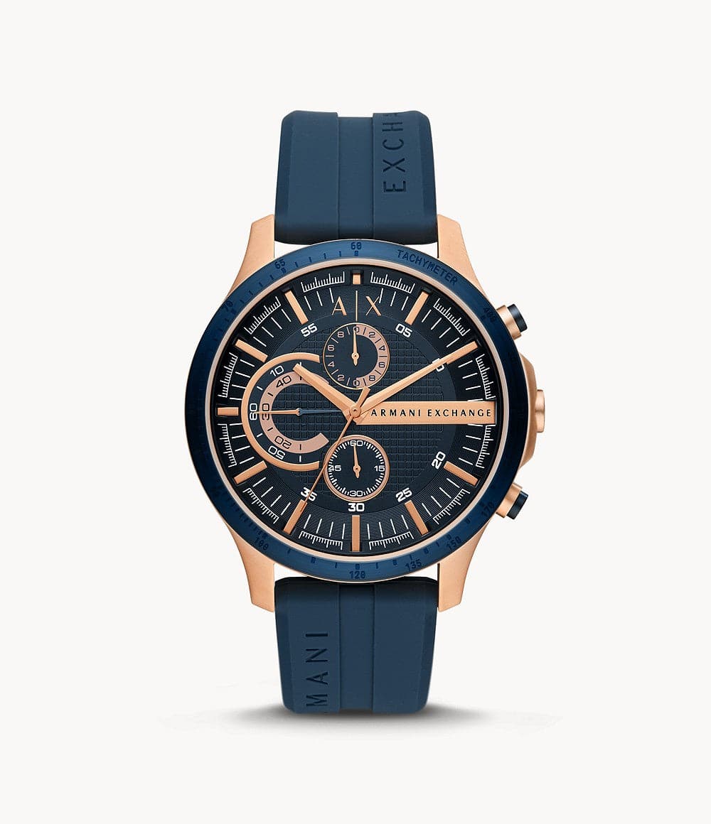Armani Exchange Chronograph Blue Silicone Watch AX2440