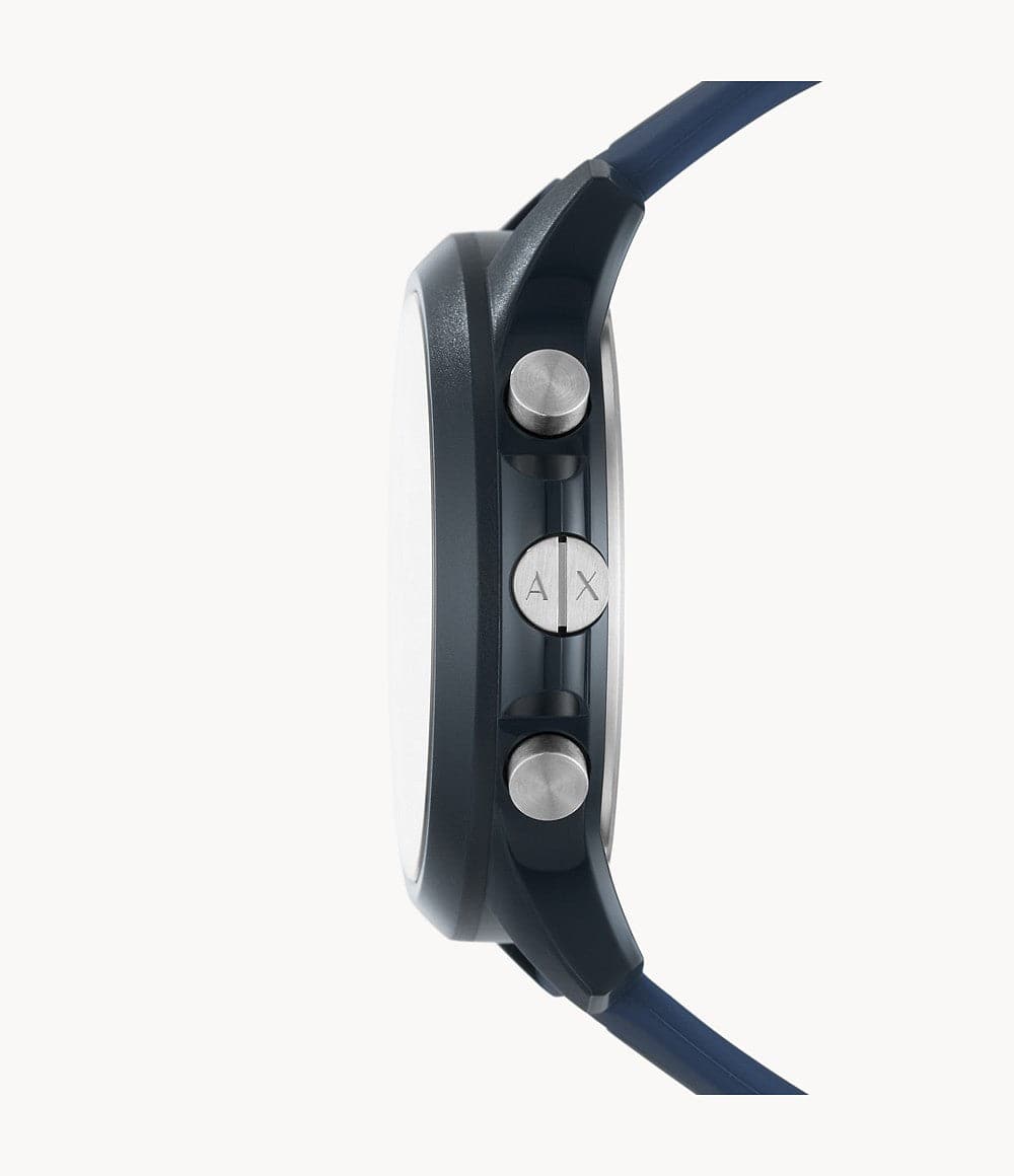 Armani Exchange Chronograph Black and Blue Silicone Watch AX2441I - Kamal Watch Company