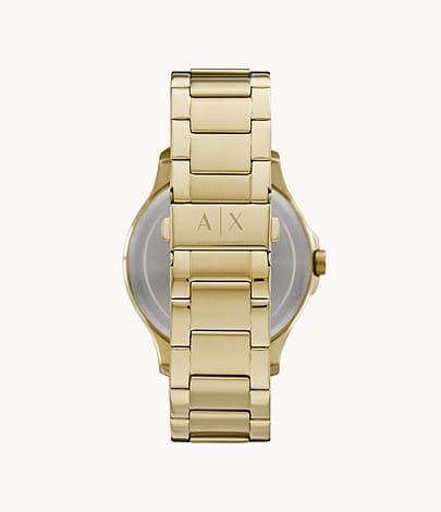 Armani Exchange Automatic Quartz Three-Hand Date Gold-Tone Stainless Steel Watch AX2443I - Kamal Watch Company