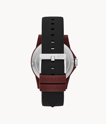 Armani Exchange Three-Hand Black Silicone Watch AX2525I - Kamal Watch Company