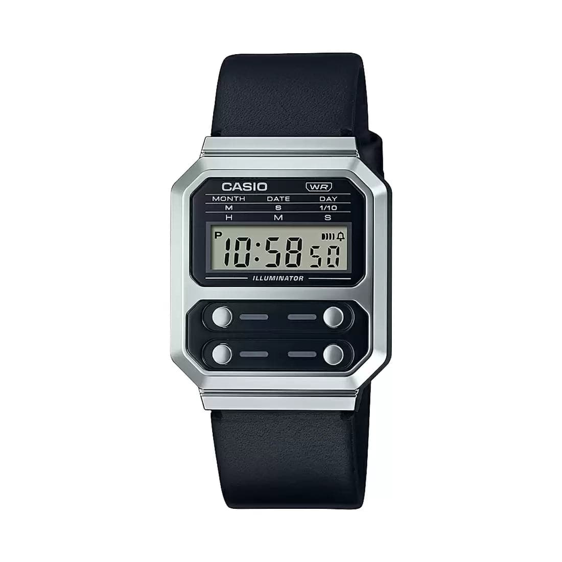 Casio collection 2024 black rubber strap