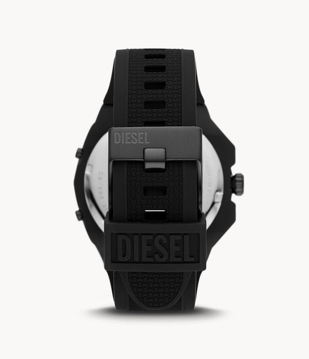 Diesel Framed Three-Hand Black Silicone Watch DZ1986I - Kamal Watch Company