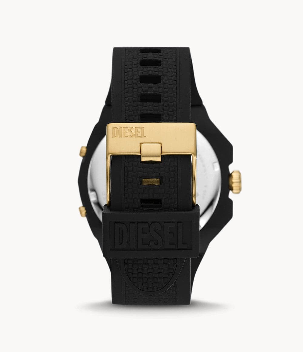 Diesel Framed Three-Hand Black Silicone Watch DZ1987I - Kamal Watch Company