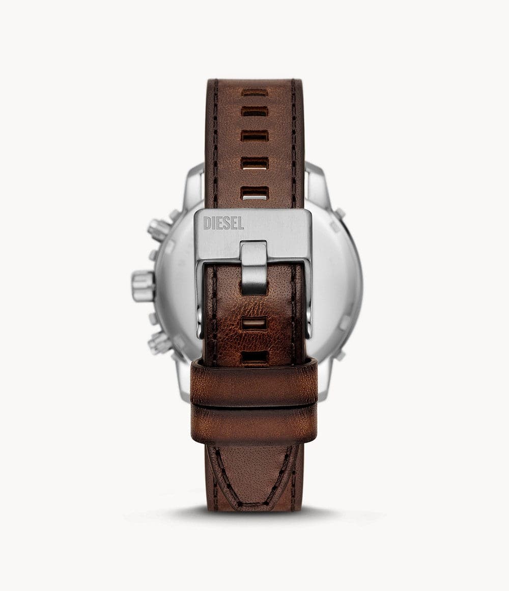 Diesel Griffed Chronograph Brown Leather Watch DZ4604i - Kamal Watch Company
