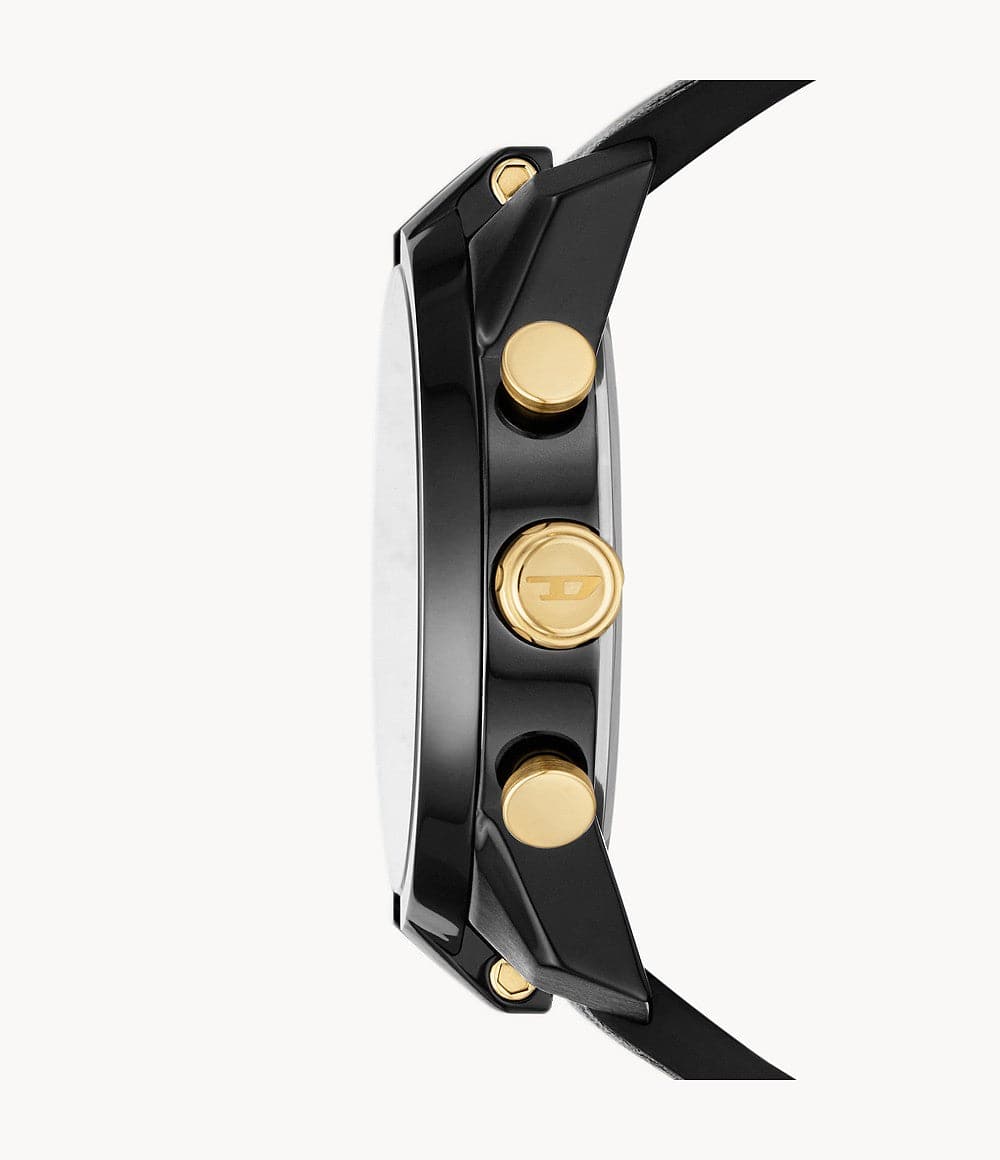 Diesel Split Chronograph Black Leather Watch DZ4610I - Kamal Watch Company