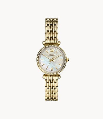 FOSSIL Carlie Mini Three-Hand Gold-Tone Stainless-Steel Watch ES4735I - Kamal Watch Company