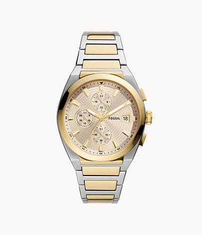 FOSSIL Everett Chronograph Two-Tone Stainless Steel Watch FS5796 - Kamal Watch Company