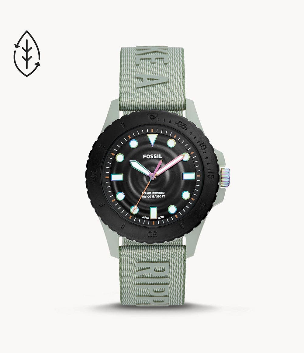 Fossil Fb 01 Solar Powered Green Tide Ocean Material Watch Fs5911