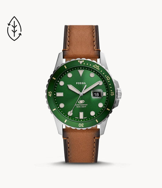 Fossil Blue Three-Hand Date Tan Eco Leather Watch FS5946I - Kamal Watch Company