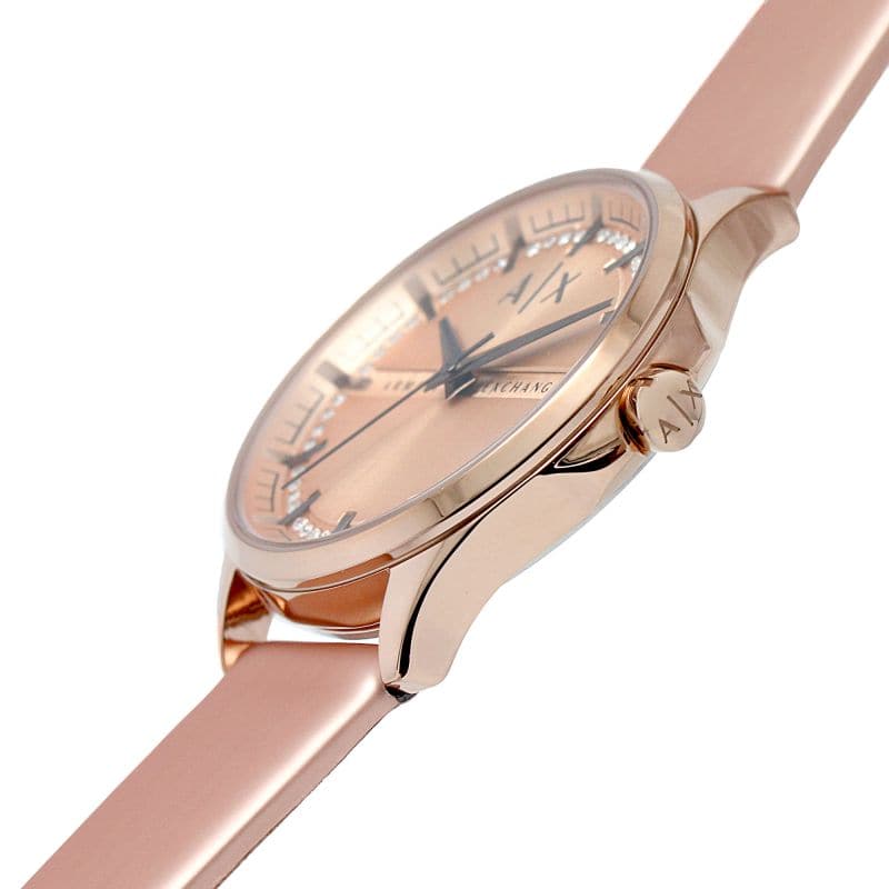 Armani Exchange Leather Rose Gold Dial 36 mm Analog Watch for Women - AX5272 - Kamal Watch Company