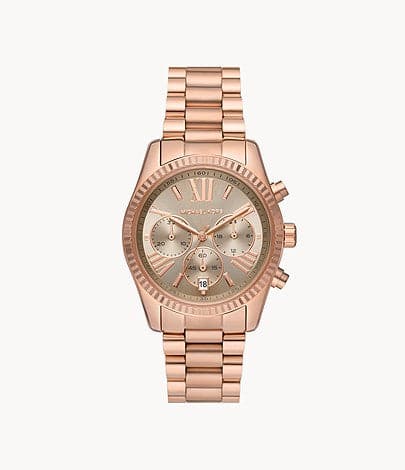 Michael Kors Lexington Chronograph Rose Gold-Tone Stainless Steel Watch MK7217