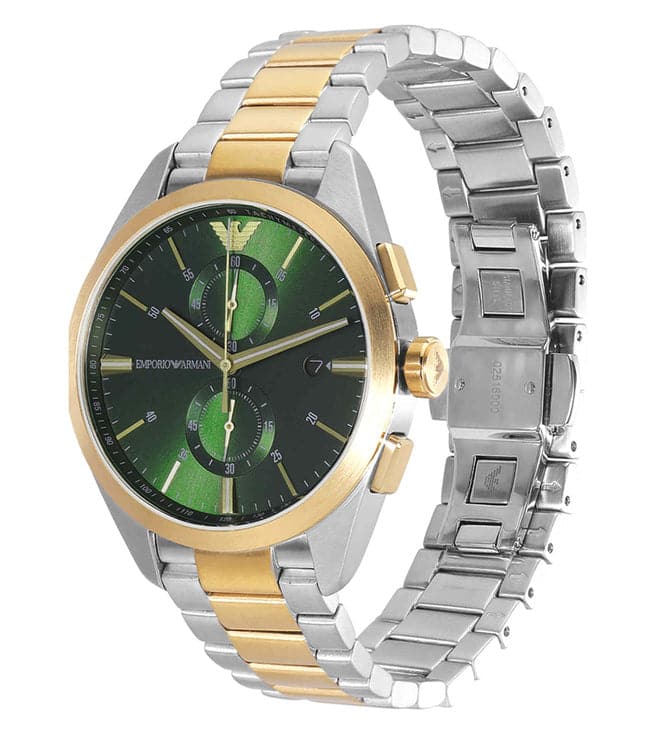 Emporio Armani Two Tone 43 mm Green Dial Stainless Steel Analog Watch for Men - AR11511I - Kamal Watch Company