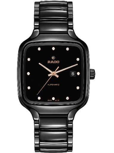 Rado True Square Automatic Women Black Diamond Dial Watch - Kamal Watch Company