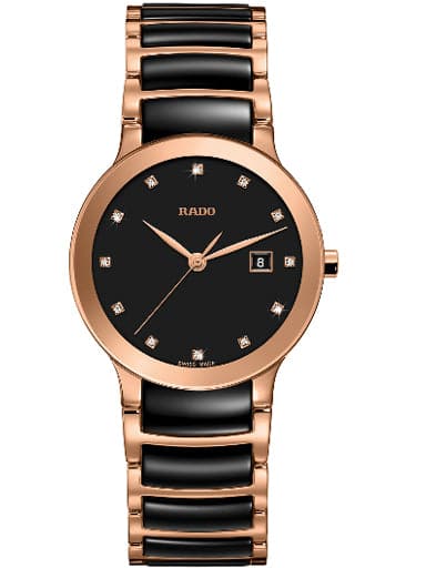 Rado Centrix Women Date Quartz Black Diamond Dial Men's Watch - Kamal Watch Company