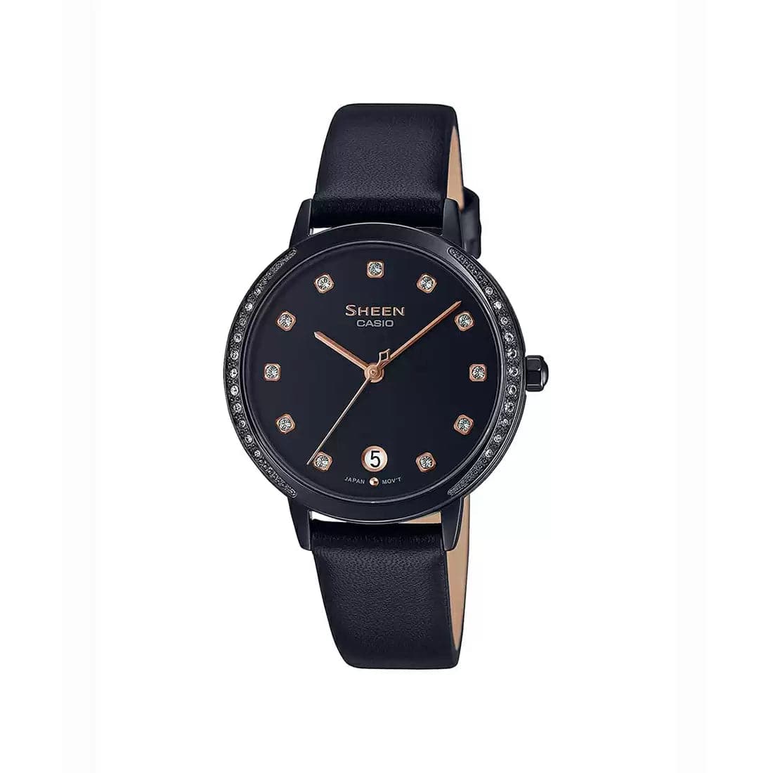 CASIO SHEEN Black Leather - Women's Watch SH236 - Kamal Watch Company
