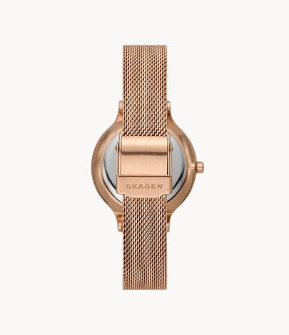 SKAGEN Anita Lille Three-Hand Rose Gold Stainless Steel Mesh Watch Set SKW1150SET - Kamal Watch Company