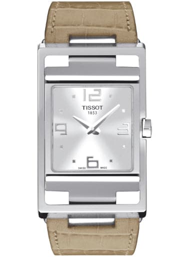 TISSOT My T Silver Dial Beige Leather Ladies Watch T032.309.16.037.00 - Kamal Watch Company