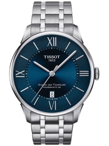 Tissot Chemin des Tourelles Powermatic 80 Blue Dial Watch For Men's - Kamal Watch Company