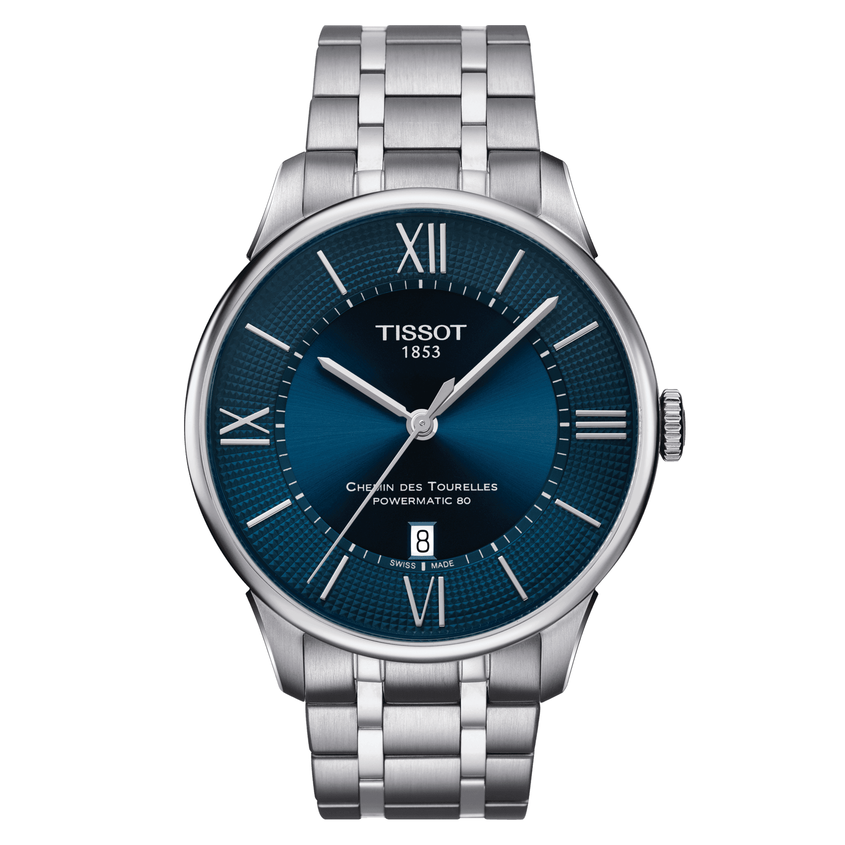 Tissot Chemin des Tourelles Powermatic 80 Blue Dial Watch For Men's - Kamal Watch Company