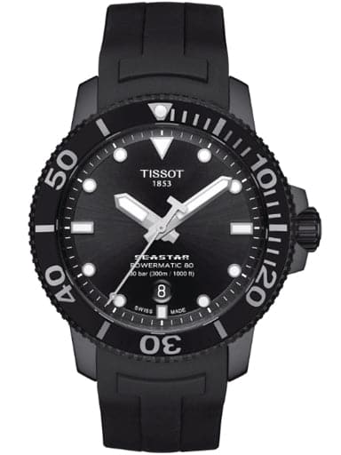 Tissot Seastar 1000 Powermatic 80 Black Dial Men's Watch - Kamal Watch Company