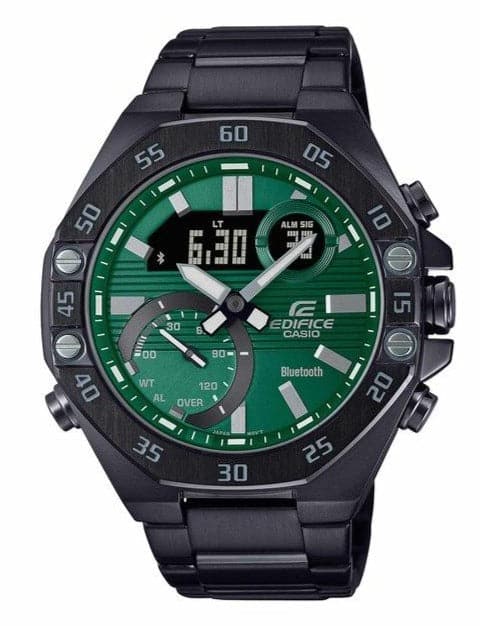 Casio Brand Mens Green Dial Stainless Steel ED526 - Kamal Watch Company