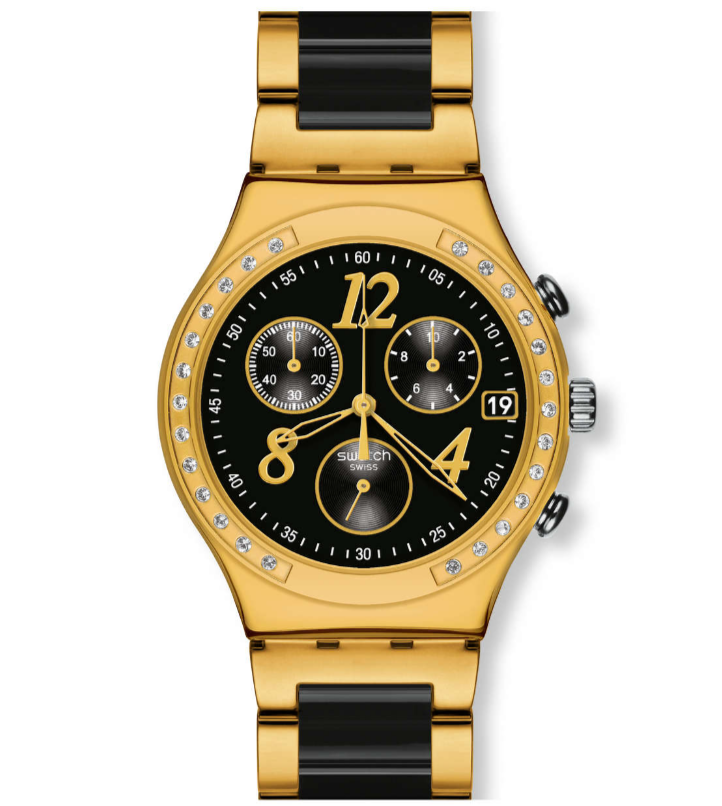 Swatch Dreamnight Yellow Chronograph Ladies Watch - Kamal Watch Company